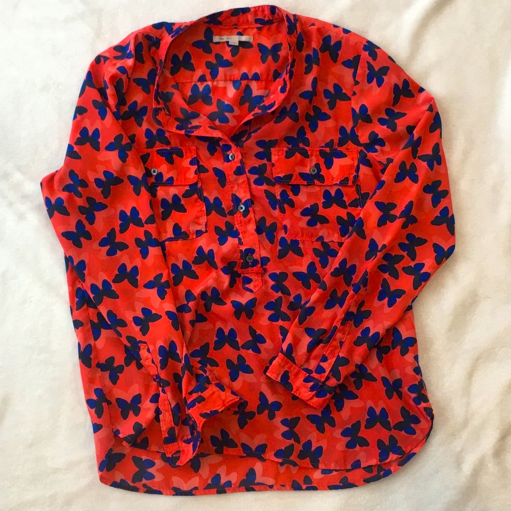 Gap Butterfly Button Down Blouse/Long Sleeved Shi… - image 1